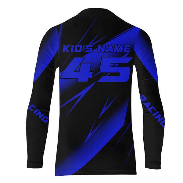 Maxcorners Motocross Racing Jersey Blue Upf30+ Dirt Bike Shirt Motorcycle Off-Road Jersey MT2709