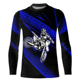 Maxcorners Motocross Racing Jersey Blue Upf30+ Dirt Bike Shirt Motorcycle Off-Road Jersey MT2709
