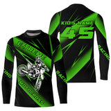 Maxcorners Motocross Racing Jersey Green Upf30+ Dirt Bike Shirt Motorcycle Off-Road Jersey MT2709