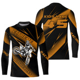 Maxcorners Motocross Racing Jersey Orange Upf30+ Dirt Bike Shirt Motorcycle Off-Road Jersey MT2709