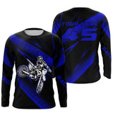 Maxcorners Motocross Racing Jersey Blue Upf30+ Dirt Bike Shirt Motorcycle Off-Road Jersey MT2709