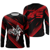Maxcorners Motocross Racing Jersey Red Upf30+ Dirt Bike Shirt Motorcycle Off-Road Jersey MT2709