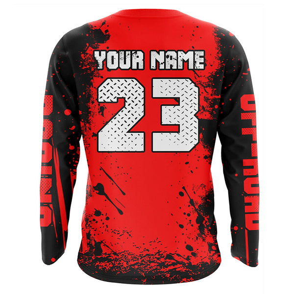 Maxcorners Red Motocross Jersey Custom Dirt Bike Shirt Upf30+ Kid Men Women Off-road Racing Shirt MT2709