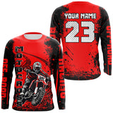 Maxcorners Red Motocross Jersey Custom Dirt Bike Shirt Upf30+ Kid Men Women Off-road Racing Shirt MT2709