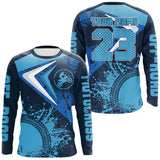 Maxcorners Motocross Jersey Blue Custom Dirt Bike Shirt For Kid Men Women Off-road Racing Shirt MT2709