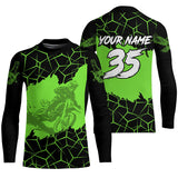 Maxcorners Motocross Jersey Custom Dirt Bike Green Motorcycle Shirt for Kid Men Women MT2709