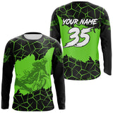 Maxcorners Motocross Jersey Custom Dirt Bike Green Motorcycle Shirt for Kid Men Women MT2709