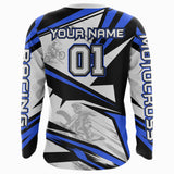 Maxcorners Blue Dirt Bike Racing Jersey Upf30+ Motocross Shirt Men Kid Women Off-Road Jersey MT2709