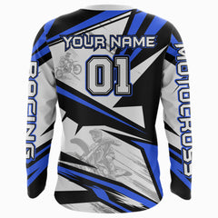 Maxcorners Blue Dirt Bike Racing Jersey Upf30+ Motocross Shirt Men Kid Women Off-Road Jersey MT2709
