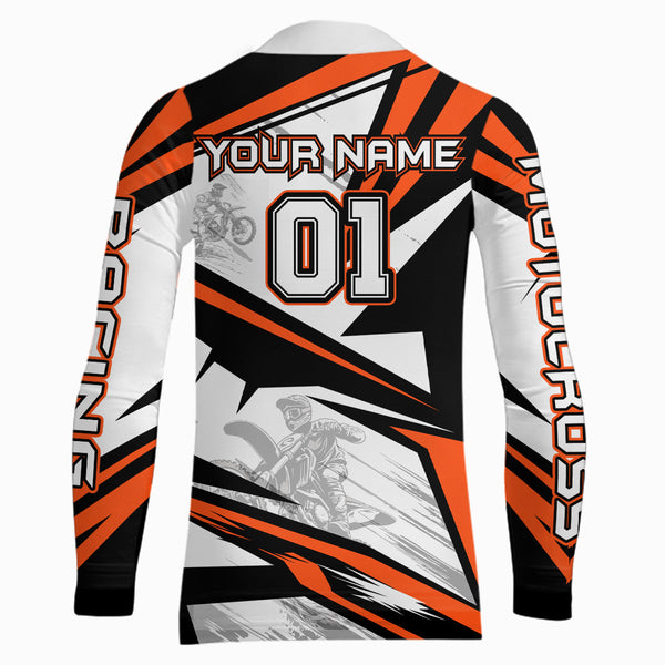 Maxcorners Orange Dirt Bike Racing Jersey Upf30+ Motocross Shirt Men Kid Women Off-Road Jersey MT2709