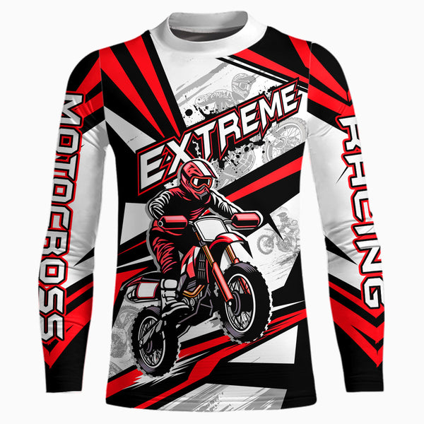Maxcorners Red Dirt Bike Racing Jersey Upf30+ Motocross Shirt Men Kid Women Off-Road Jersey MT2709