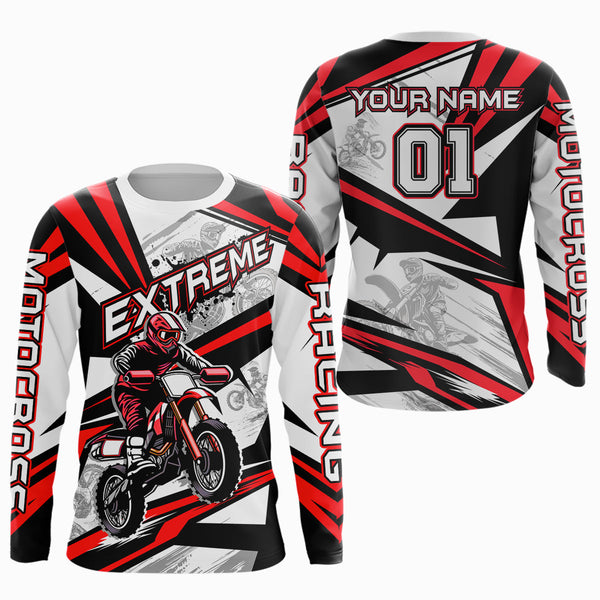 Maxcorners Red Dirt Bike Racing Jersey Upf30+ Motocross Shirt Men Kid Women Off-Road Jersey MT2709