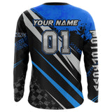 Maxcorners Dirt Bike MX Racing Jersey Blue Upf30+ Motocross Shirt Women Kid Off-Road Shirt MT2709