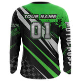 Maxcorners Dirt Bike MX Racing Jersey Green Upf30+ Motocross Shirt Women Kid Off-Road Shirt MT2709