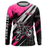 Maxcorners Dirt Bike MX Racing Jersey Pink Upf30+ Motocross Shirt Women Kid Off-Road Shirt MT2709