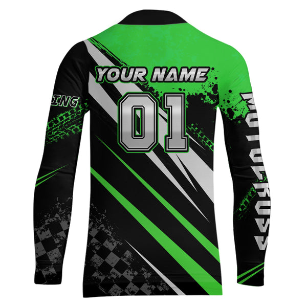 Maxcorners Dirt Bike MX Racing Jersey Green Upf30+ Motocross Shirt Women Kid Off-Road Shirt MT2709