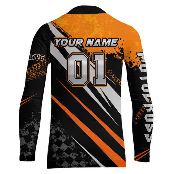 Maxcorners Dirt Bike MX Racing Jersey Orange Upf30+ Motocross Shirt Women Kid Off-Road Shirt MT2709
