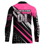 Maxcorners Dirt Bike MX Racing Jersey Pink Upf30+ Motocross Shirt Women Kid Off-Road Shirt MT2709
