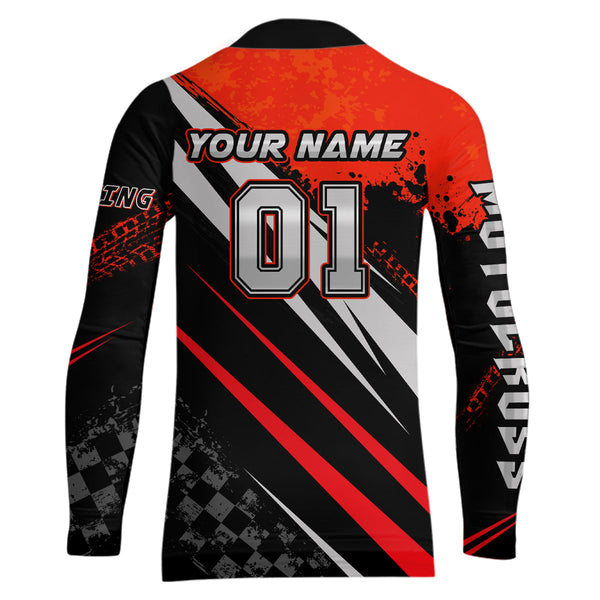Maxcorners Dirt Bike MX Racing Jersey Red Upf30+ Motocross Shirt Women Kid Off-Road Shirt MT2709