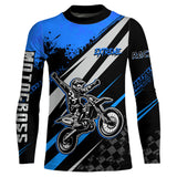Maxcorners Dirt Bike MX Racing Jersey Blue Upf30+ Motocross Shirt Women Kid Off-Road Shirt MT2709