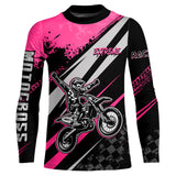 Maxcorners Dirt Bike MX Racing Jersey Pink Upf30+ Motocross Shirt Women Kid Off-Road Shirt MT2709