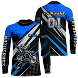 Maxcorners Dirt Bike MX Racing Jersey Blue Upf30+ Motocross Shirt Women Kid Off-Road Shirt MT2709