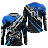Maxcorners Dirt Bike MX Racing Jersey Blue Upf30+ Motocross Shirt Women Kid Off-Road Shirt MT2709