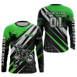 Maxcorners Dirt Bike MX Racing Jersey Green Upf30+ Motocross Shirt Women Kid Off-Road Shirt MT2709