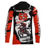 Maxcorners Dirt Bike Racing Jersey Red Upf30+ Motocross Shirt Men Kid Women Off-Road Jersey MT2709