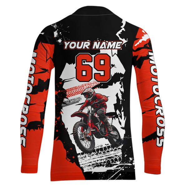 Maxcorners Dirt Bike Racing Jersey Red Upf30+ Motocross Shirt Men Kid Women Off-Road Jersey MT2709