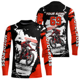 Maxcorners Dirt Bike Racing Jersey Red Upf30+ Motocross Shirt Men Kid Women Off-Road Jersey MT2709