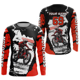 Maxcorners Dirt Bike Racing Jersey Red Upf30+ Motocross Shirt Men Kid Women Off-Road Jersey MT2709