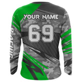 Maxcorners Motocross Racing Jersey Green Upf30+ Dirt Bike Off-Road Shirt Motorcycle Kid Men Women MT2709