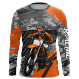 Maxcorners Motocross Racing Jersey Orange Upf30+ Dirt Bike Off-Road Shirt Motorcycle Kid Men Women MT2709