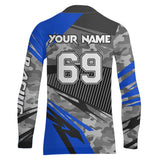 Maxcorners Motocross Racing Jersey Blue Upf30+ Dirt Bike Off-Road Shirt Motorcycle Kid Men Women MT2709