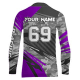 Maxcorners Motocross Racing Jersey Purple Upf30+ Dirt Bike Off-Road Shirt Motorcycle Kid Men Women MT2709