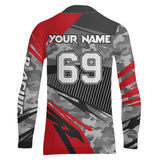 Maxcorners Motocross Racing Jersey Red Upf30+ Dirt Bike Off-Road Shirt Motorcycle Kid Men Women MT2709