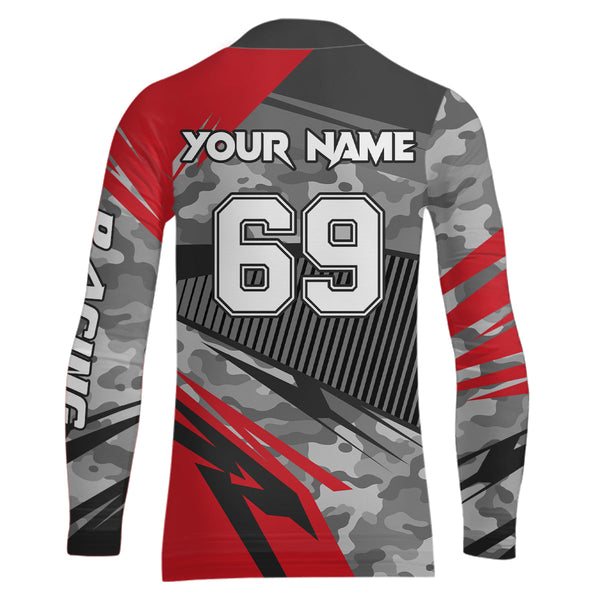 Maxcorners Motocross Racing Jersey Red Upf30+ Dirt Bike Off-Road Shirt Motorcycle Kid Men Women MT2709