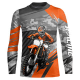 Maxcorners Motocross Racing Jersey Orange Upf30+ Dirt Bike Off-Road Shirt Motorcycle Kid Men Women MT2709