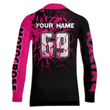 Maxcorners Pink Motocross Shirt Dirt Bike Jersey Women Kid Men Upf30+ Custom Jersey Off-Road MT2709