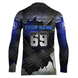 Maxcorners Blue Motocross Racing Jersey Upf30+ Dirt Bike Shirt Youth Men Women Kid Off-Road MT2709