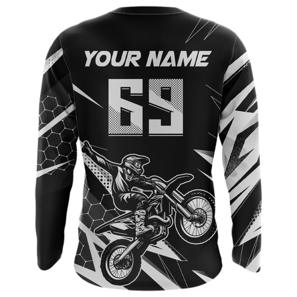 Maxcorners Motocross Jersey Kid Men Women Upf30+ White Racing Dirt Bike Shirt Off-Road Motorcycle MT2709