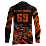 Maxcorners Motocross Jersey Kid Men Women Upf30+ Orange Racing Dirt Bike Shirt Off-Road Motorcycle MT2709