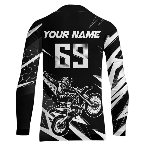 Maxcorners Motocross Jersey Kid Men Women Upf30+ White Racing Dirt Bike Shirt Off-Road Motorcycle MT2709