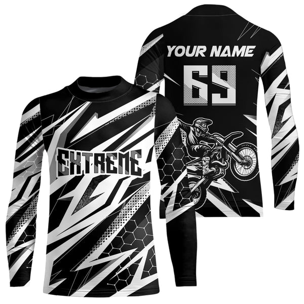 Maxcorners Motocross Jersey Kid Men Women Upf30+ White Racing Dirt Bike Shirt Off-Road Motorcycle MT2709