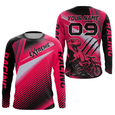 Maxcorners Pink Motocross Racing Jersey Custom Dirt Bike Jersey Men Kid Women Off Road Jersey LM2809