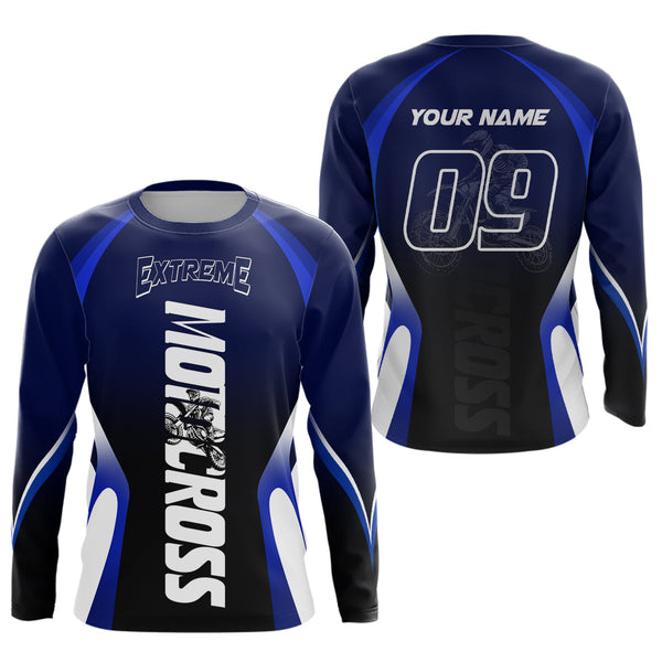 Maxcorners Custom Blue Motocross Jersey for Men Kid Women Racing Dirt Bike Off-road Shirt  LM2809