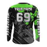Maxcorners Motocross Racing Jersey Green Upf30+ Motorcycle Dirt Bike Jersey Off-Road Shirt Men Kid Women MT2709