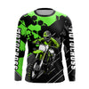 Maxcorners Motocross Racing Jersey Green Upf30+ Motorcycle Dirt Bike Jersey Off-Road Shirt Men Kid Women MT2709