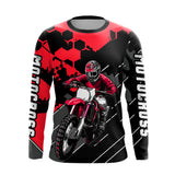 Maxcorners Motocross Racing Jersey Red Upf30+ Motorcycle Dirt Bike Jersey Off-Road Shirt Men Kid Women MT2709